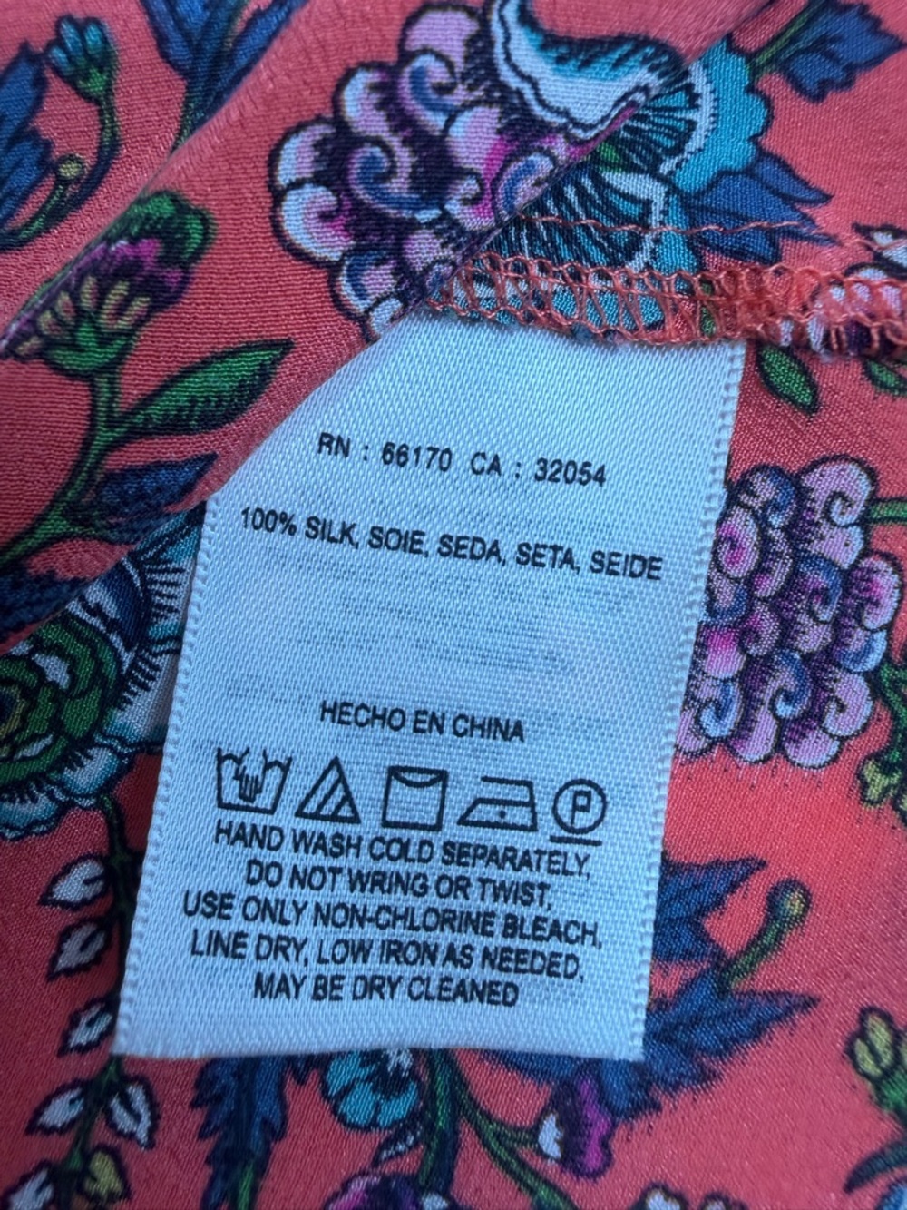 Maeve Anthropologie Top Sz M 100% Silk Maes Kimono Tie Back Blouse Floral - Picture 10 of 11